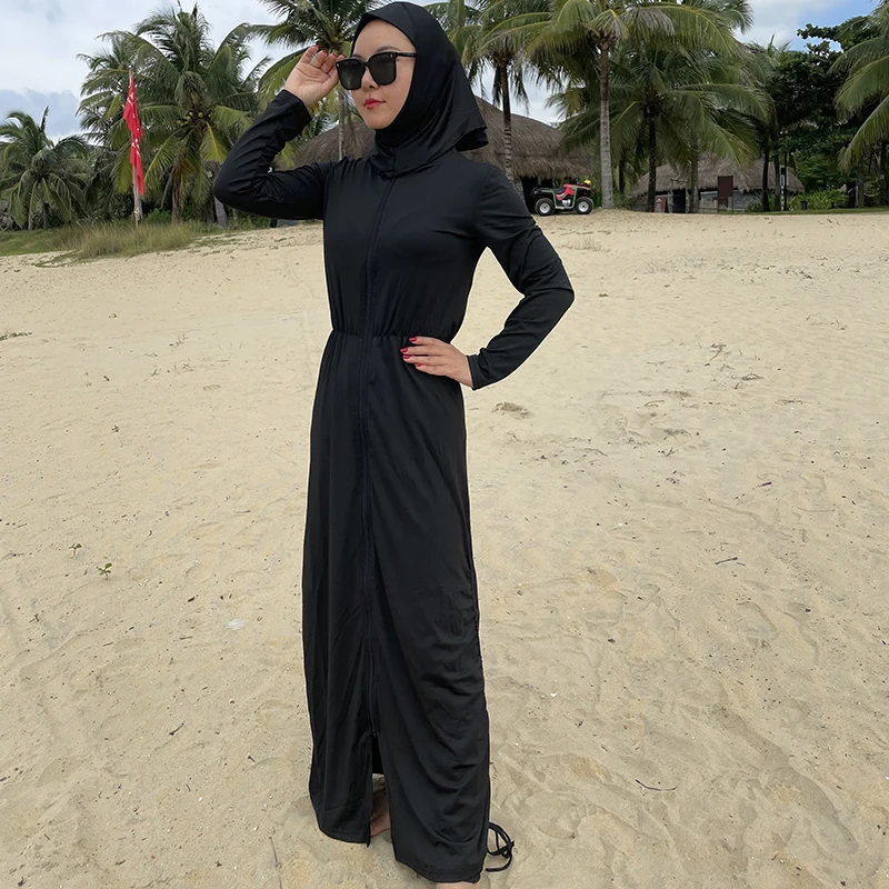Black Swimsuit Full Burkini Muslim Swimwear Bourkini Modest Swimsuit HIjab Black Modest Bathing Suit Ladies Islam Long Sleeve