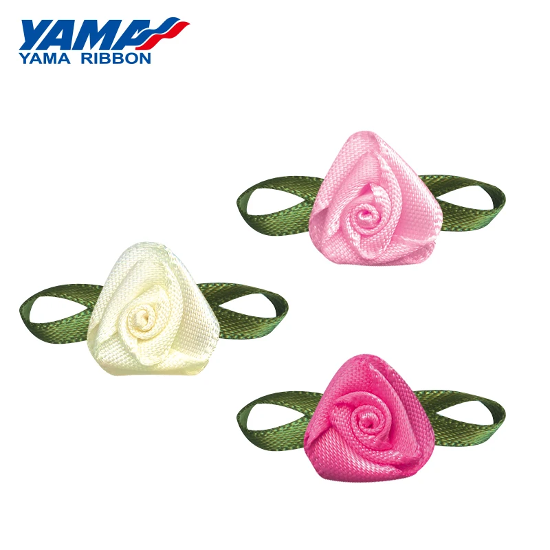 

YAMA Foliage Rose Flower Diameter 14mm±2mm Leaf 26mm±3mm 200pcs/bag Satin Ribbon for Baby Hair Bow Gift Crafts Wedding Bows