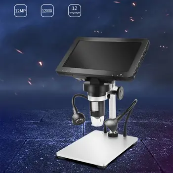 

7 inch Digital Microscope 1200X 12MP Camera Magnifier Long Object Distance for PCB/SMD Repair Soldering Au 20 Dropship