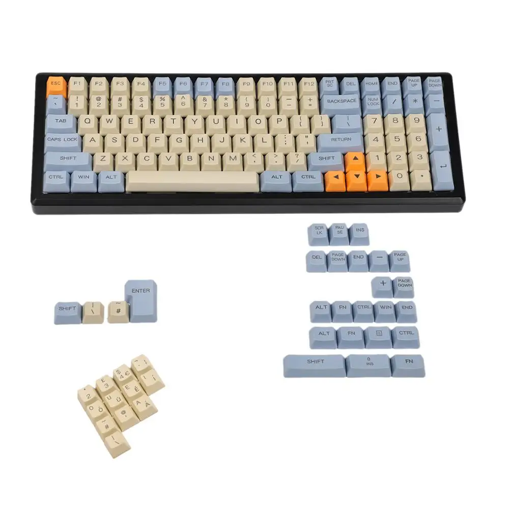 Ymdk-teclado Mecânico mx Gravado a Laser Italiano Espanha Alemanha Perfil Iso Espesso Pbt Keycap para Teclado Mecânico Ymd96 Kbd75 104 87 61 - Imagem 5