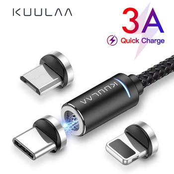 

KUULAA Magnetic Cable Micro USB Type C Fast Charging MicroUSB Type-C Magnet Charger Wire USB C For iPhone 11 X XR USB Cable