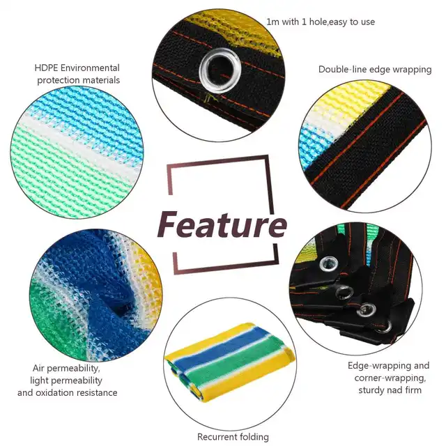 90% Napfényes Nettó Ultraiolettellenes Napellenző Növényi Burkolat Háló A Kültéri Kerti Udvarhoz Úszómedence Autó Erkély Árnyékoló Ruhával - Image 4