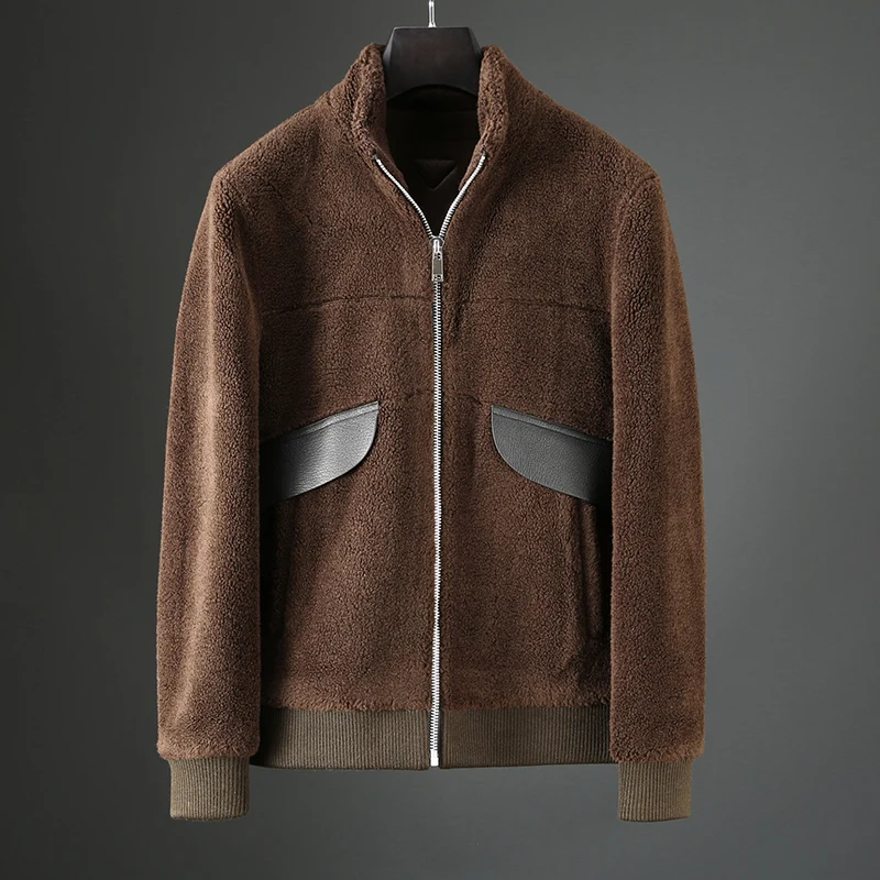 

JSBD winter warm wind resistant jacket high-end luxury fur integration men casual thick wool coat