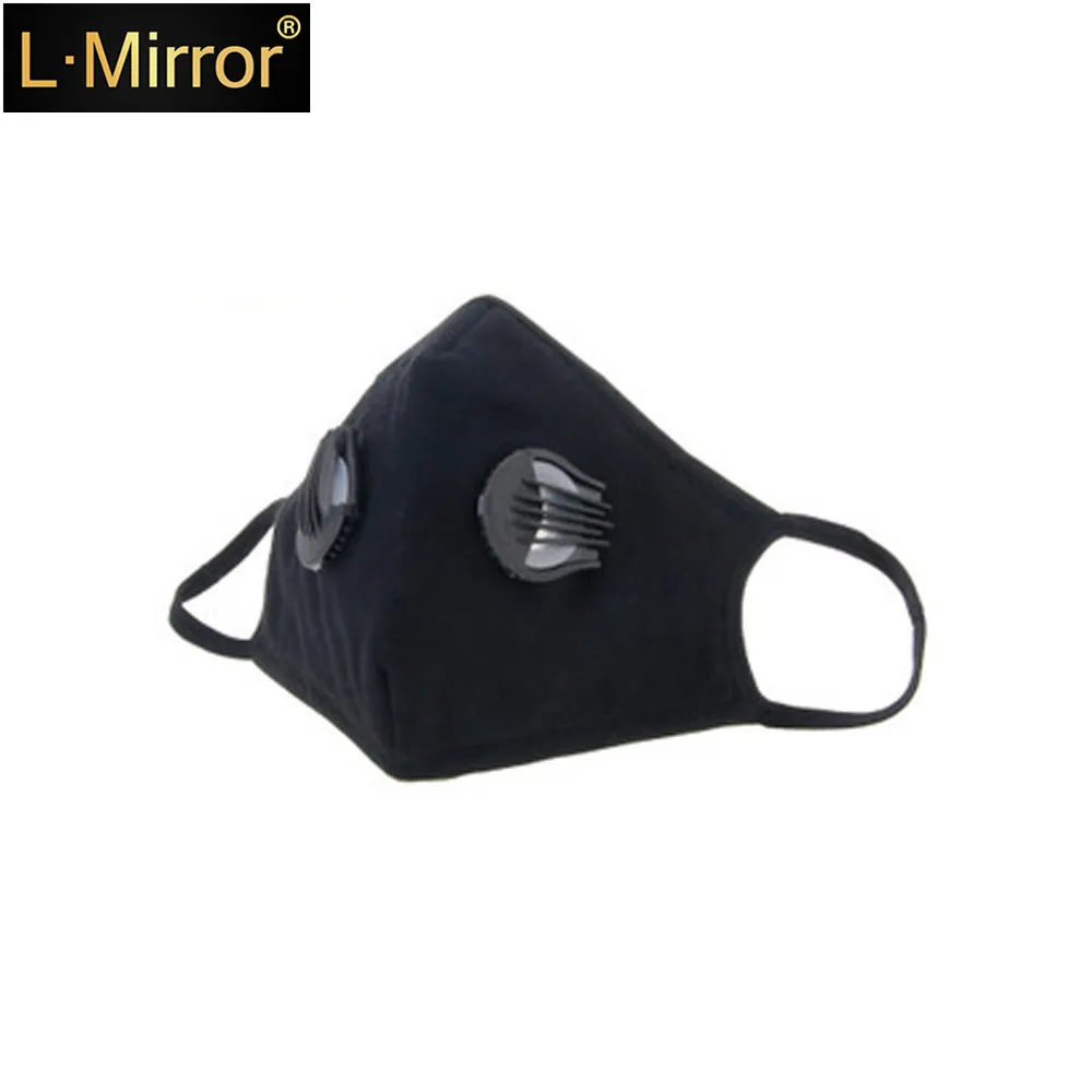 

L.Mirror 1Pcs Fashion Colorful Breath Valve PM2.5 Mouth Mask Anti-Dust Anti Pollution Cloth Activated carbon filter respirator