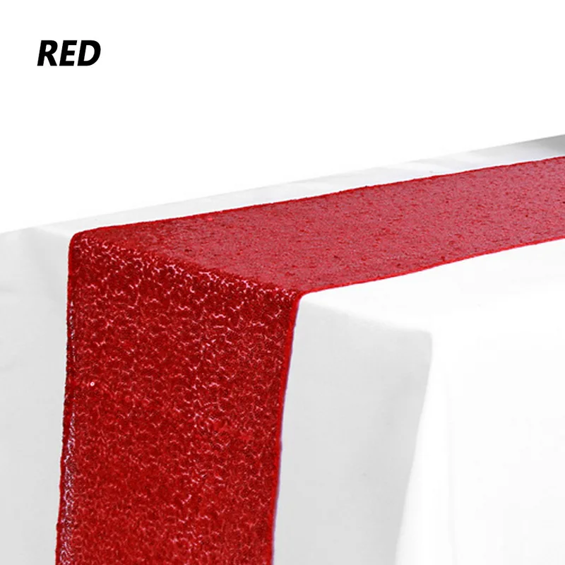 red Хит, 4 цвета, блестящая скатерть с блестками для стола, блестящая Скатерть для свадьбы, вечеринки, домашнего банкета, декор для спальни, 30x180 см, VC - Цвет: red