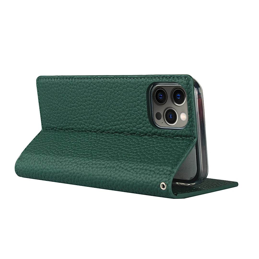 Genuine Leather Men Women Leather Flap Protective Cover for Iphone XS MAX 15 13PRO MAX with Wristlet Bifold Leather Phone Wallet