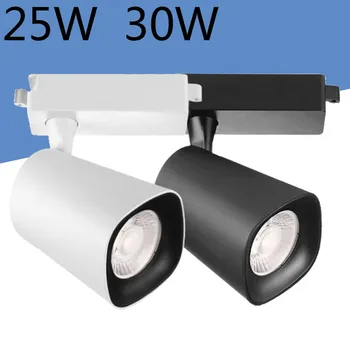 

25W 30W LED track light black white AC85-265V COB 110lm/W CRI>95 Full spectrum 3 year warranty