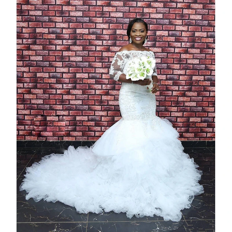 Fluffy mermaid wedding dress Clearance