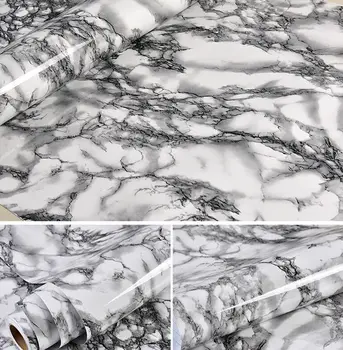 

HOHOFILM 122cmx200cm Marble Sticker Home Decor Table Furniture Cabinet Office Sticker Vinyl 48''x78.74'' Kitchen Sticker