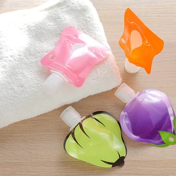 

10Pcs Portable Refillable Empty Bottle Tube Cute Cartoon Fruit Shaped Hand Sanitizer Squeezed Container Shampoo Lotion Shower Ge