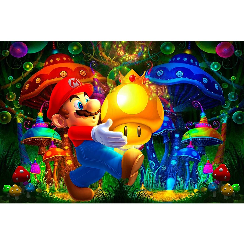 5D Diy Diamond Painting Mario Mosaic Embroidery Full Square/Round Drill Cross Stitch Kits Home Decor | Дом и сад
