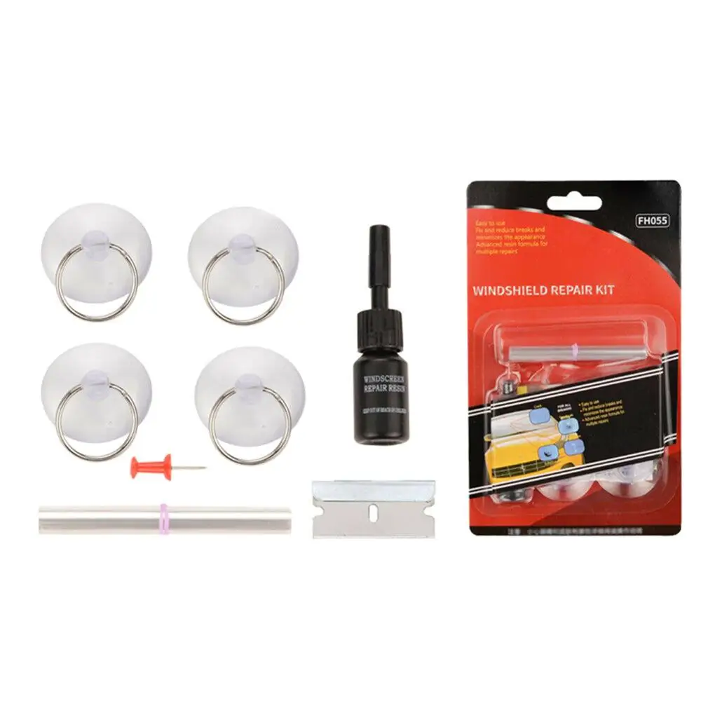 

8pcs Window Glass Crack Chip Repair Tool Kit Automotive Glass Repair Fluid Kit Auto Windshield Crack Chip Repair Resin Remover