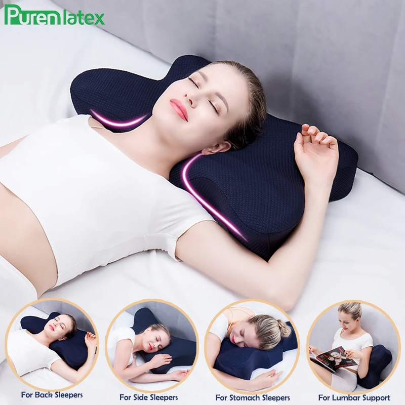 Purenlatex Memory Foam Butterfly Shape Pillow Neck Support