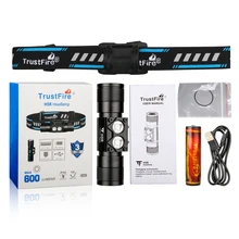  Trustfire H5R Head LED Flashlight 600 Lumens Torch Light 18650 Battery Rechargeable Outdoor Lighting IP68 