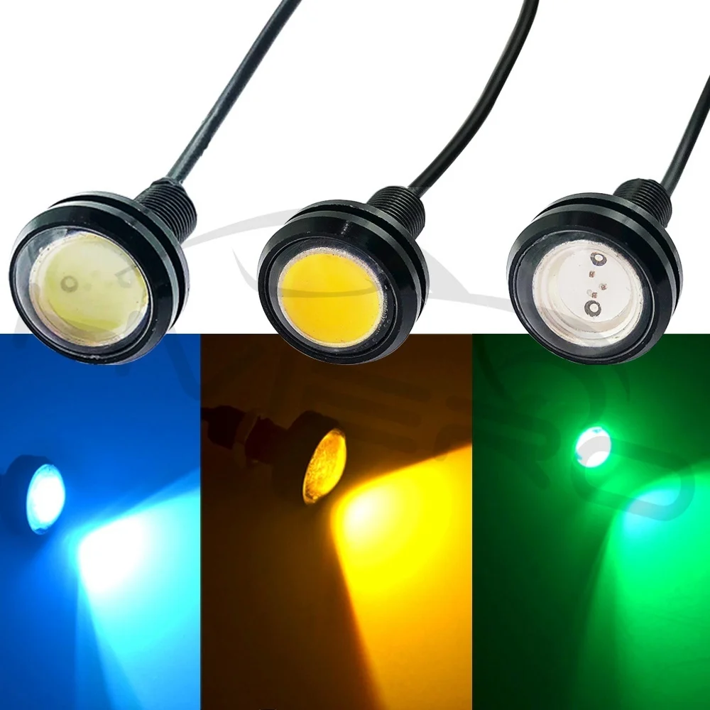 Hviero 23mm Eagle Eye Light White Red Blue Led Daytime Running Light Drl Backup Car Motor Led Parking Signal Lamps Waterproof Fog Light