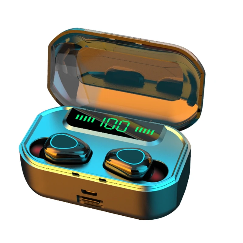 

TWS Bluetooth V5.0 Wireless Earphones Stereo Sport Wireless Headphones Earbuds Headset 3500 MAh Power for iPhone Xiaomi