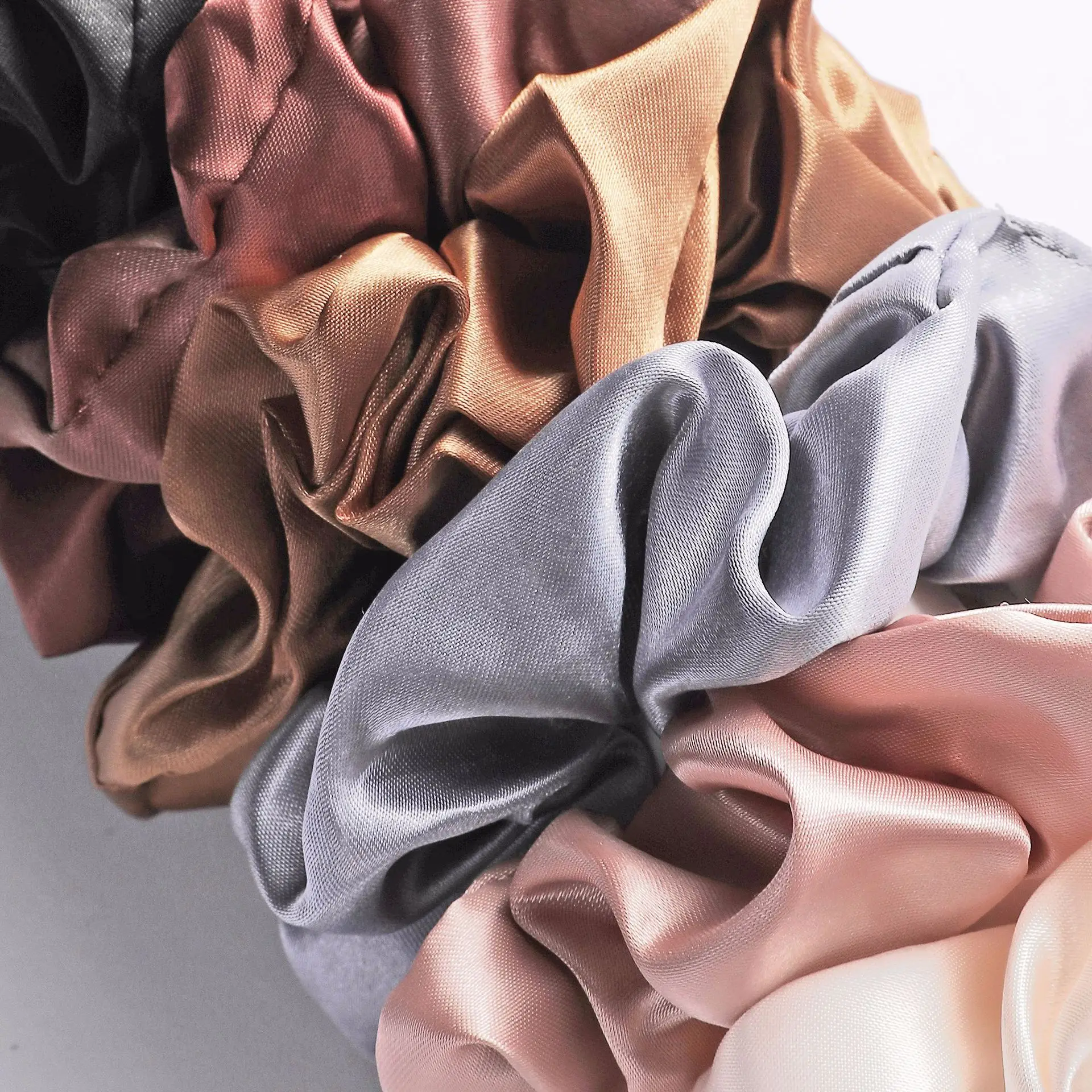 6pcs/lot Fashion Women Girls Silky Satin Hair Scrunchies Solid Stretch Elastic Hair Tie Simple Elegant Rubber Band Ponytail Tie
