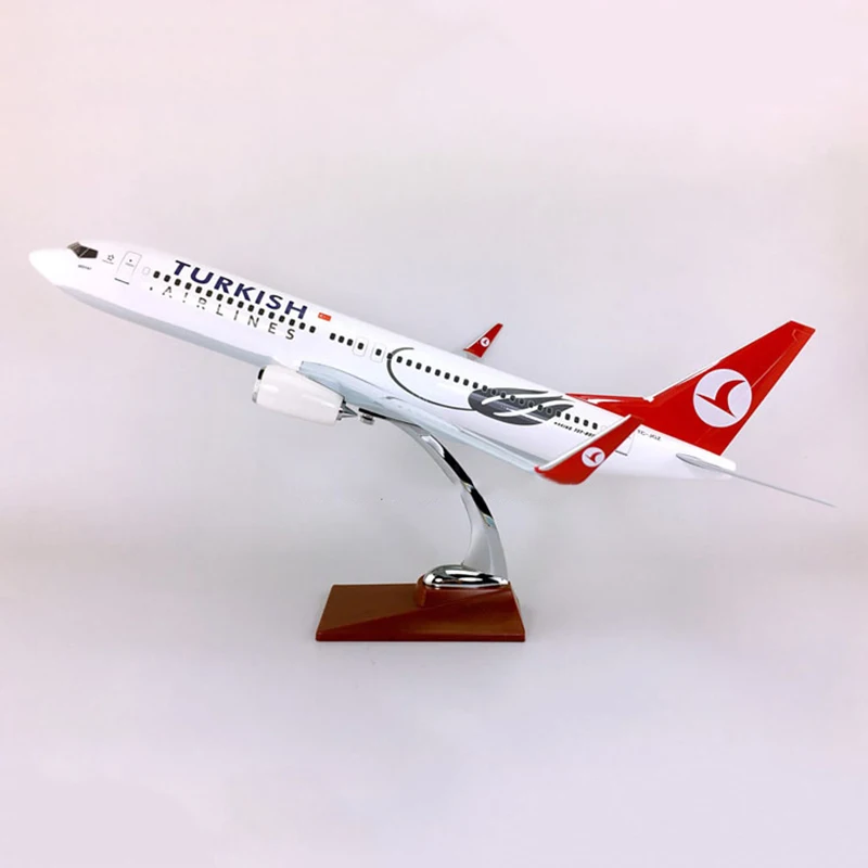 

47CM 1/120 scale Turkey Boeing B737 Aircraft model Turkish airline with alloy base airplane collectible display toy decoration