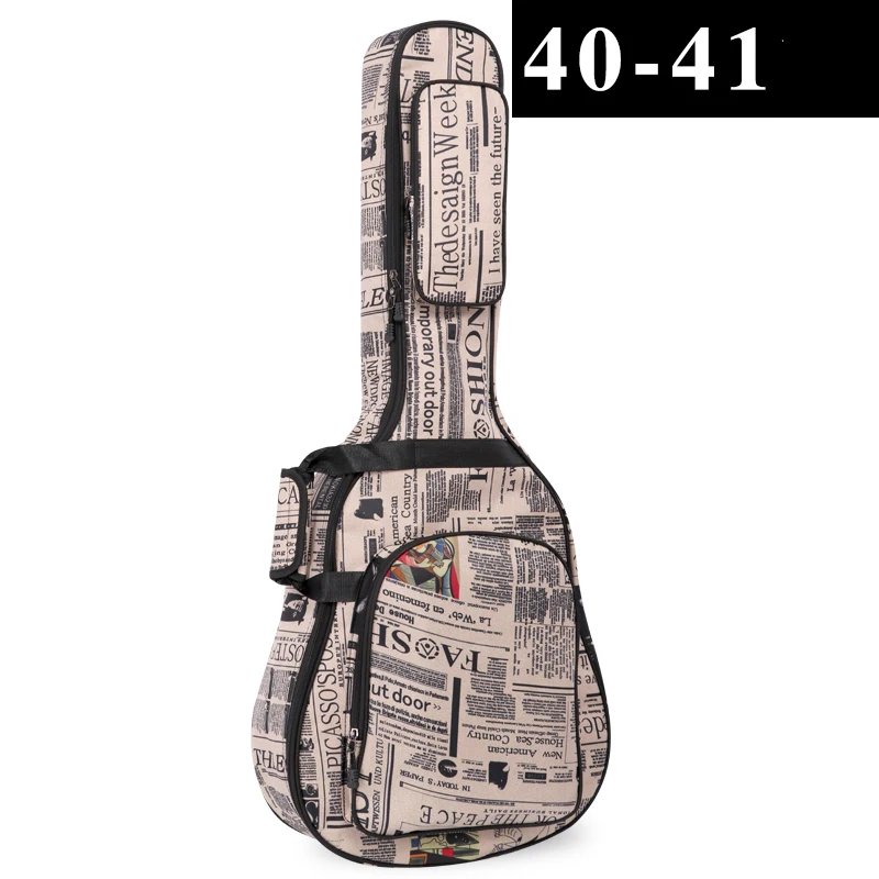 41 дюймов ThickenAcoustic акустической гитары сумка нейлона с двойным сшитые ремни сумка гитара для переноски Чехол для акустической гитары - Цвет: Thicken15mm