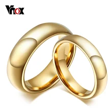 Vnox 6 мм/8 мм Вольфрам карбида обручальное кольцо для Для женщин/Для мужчин классический золотой цвет