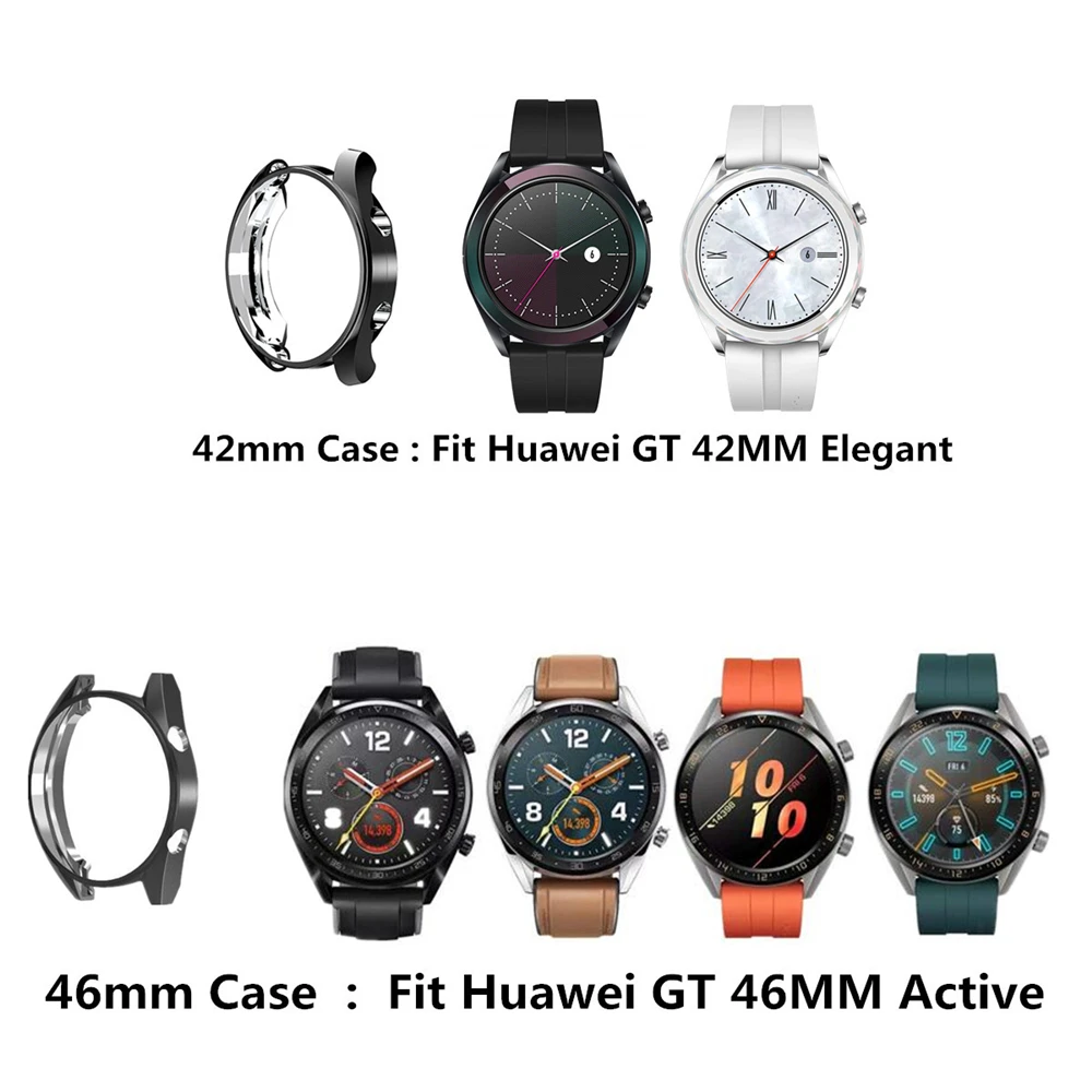 Для huawei Watch GT 46/42 мм гальванический защитный чехол полый чехол ТПУ оболочка против царапин спортивные аксессуары