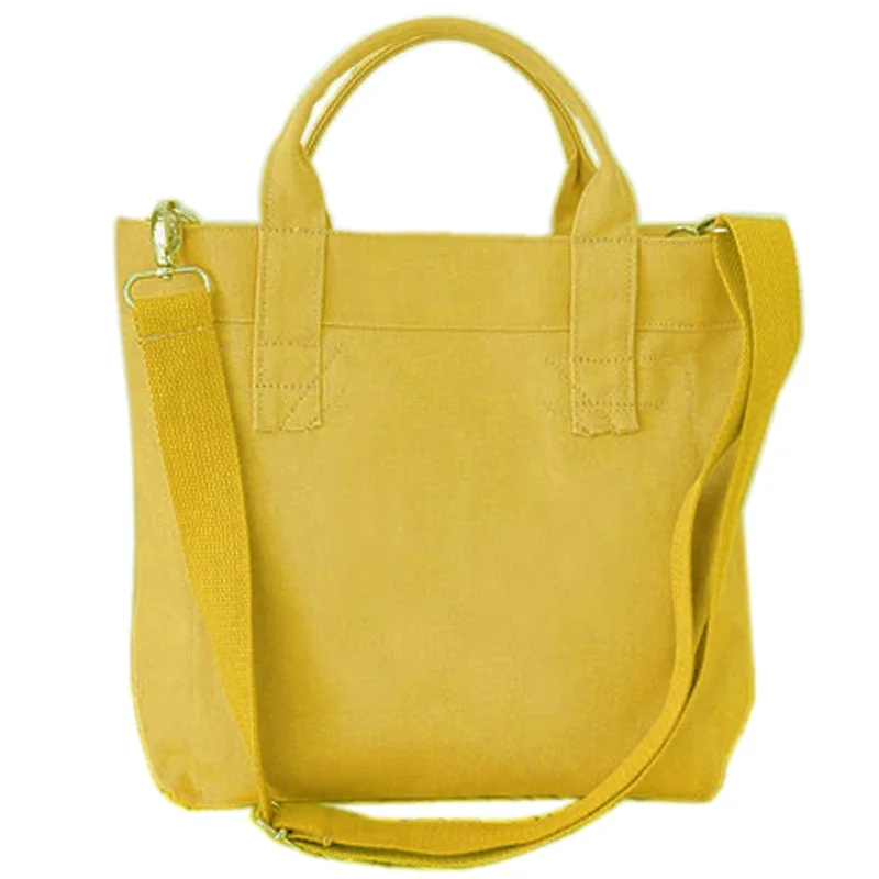 Yellow Новая сумка для покупок, холщовая женская сумка на плечо, зеленая сумка для покупок, Женская Повседневная сумка - Цвет: Yellow