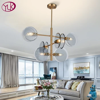 

Youlaike modern chandelier lighting new design branching structure glass hanging lamp for living room dining room bedroom