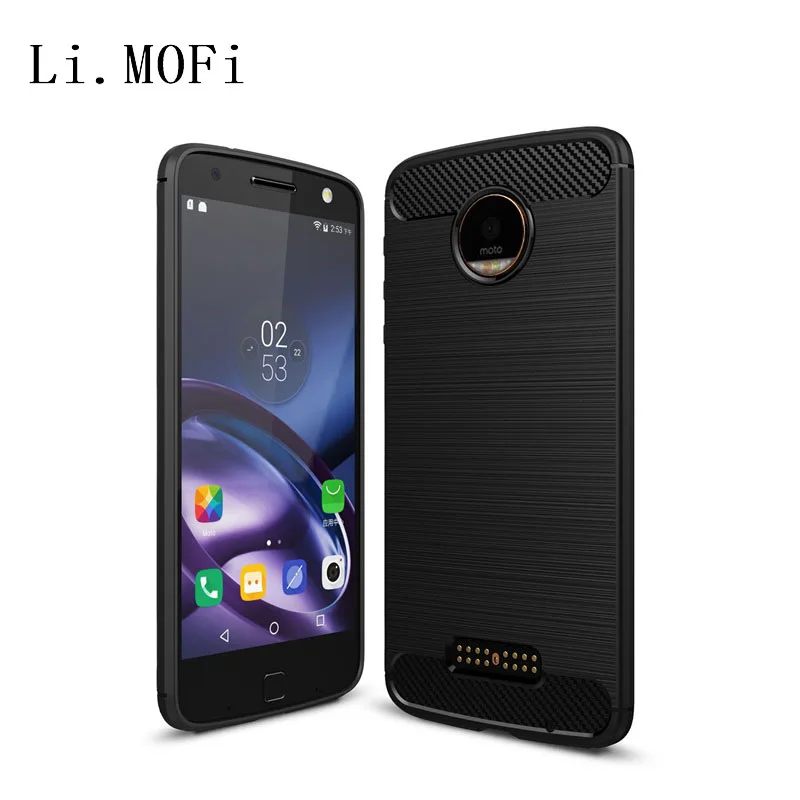 Чехол для Motorola moto Z Play Force бампер из углеродного волокна прочный мягкий