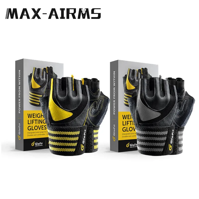 Maxairms/1 пара спортивных перчаток для тренажерного зала, дышащие перчатки для тяжелой атлетики, фитнеса, гантели для тяжелой атлетики, перчатки для тренажерного зала