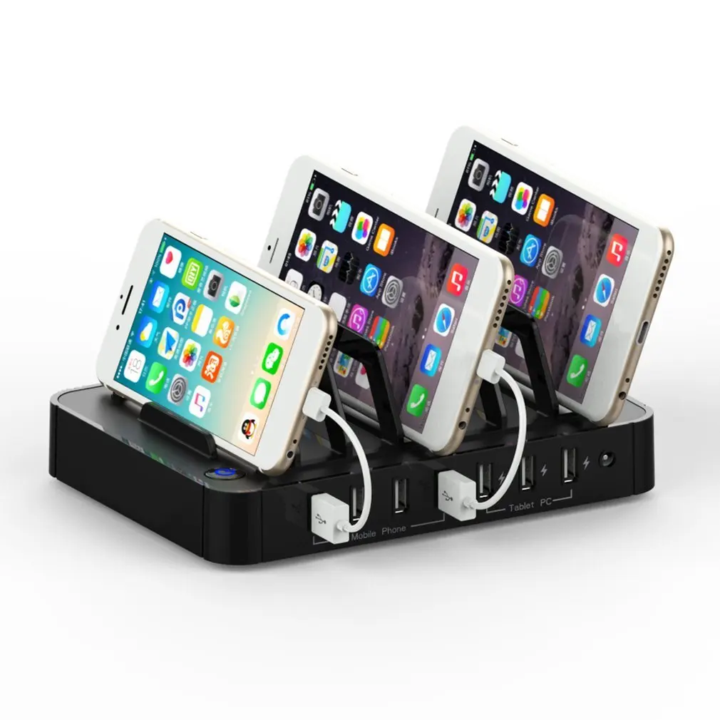 

7 Ports USB Charging Station Wire Fast Charge Dock Watch Stand Organizer for Mobile phone Smart Phones & Tablets
