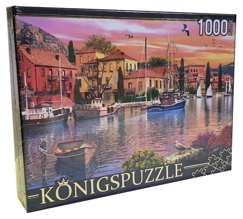Пазл Гавань. Доминик Дэвидсон Konigspuzzle 1000 деталей Рыжий кот