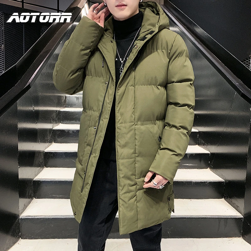 long down puffer coat Men's Long Parka Coat Winter Cotton Padded Jacket Husband Hood Parka Outerwear Thick Warm Windbreaker Male Thick Snowjacket 2022 mens parka coats sale