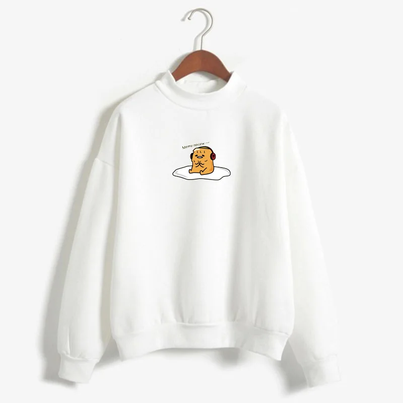 Gudetama Толстовка осенне-зимняя версия теплого топа ленивый яйцо толстовка с милым рисунком Футболка Kawaii Jersey Женская Harajuku pullov - Цвет: sweatshirt white5