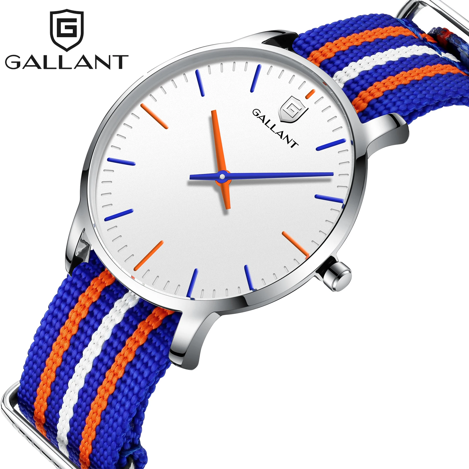 

White quartz watch women nylon strap minimalist 3ATM