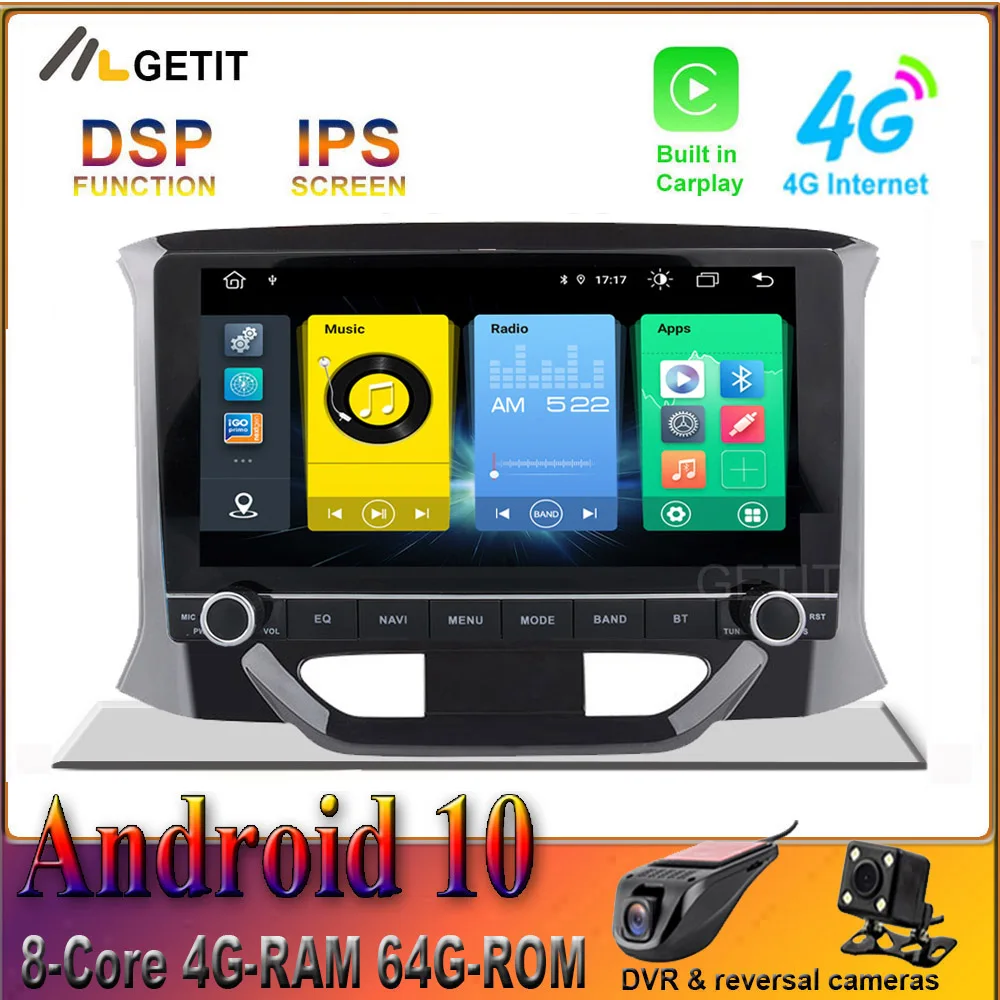 CARPLAY Android 10 0 автомобильный Радио стерео Мультимедийный плеер GPS навигация для LADA X