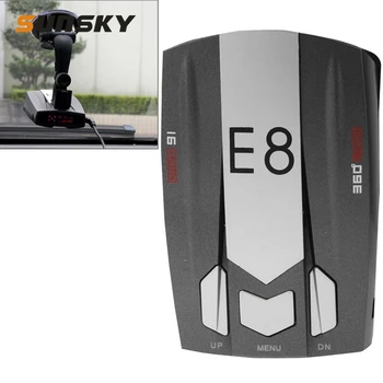 

E8 Car Laser Radar Detector 360 Degree Speed Control Road Safety Warner Cars Alarm Security System English/Russian Warning
