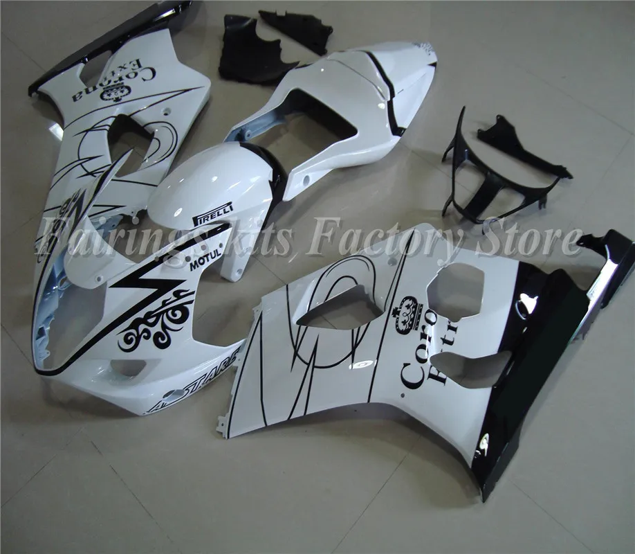 4 Gifts New ABS Motorcycle Fairings Kit Fit for Suzuki GSX-R1000 2003 2004 GSXR1000 Bodywork set Custom Cool Black White | Автомобили и