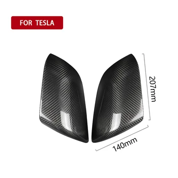 

2pcs Carbon Fiber Side Wing Mirror Cover Rear View Mirror Cover Cap Car Decorative Stickers Decal for Tesla Model 3 2018-2019