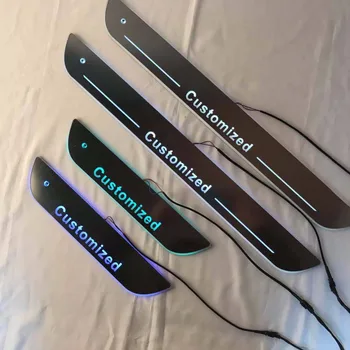 

Osmrk led moving door scuff for Daihatsu dynamic door sill plate flat lining overlays flowing light multi colors