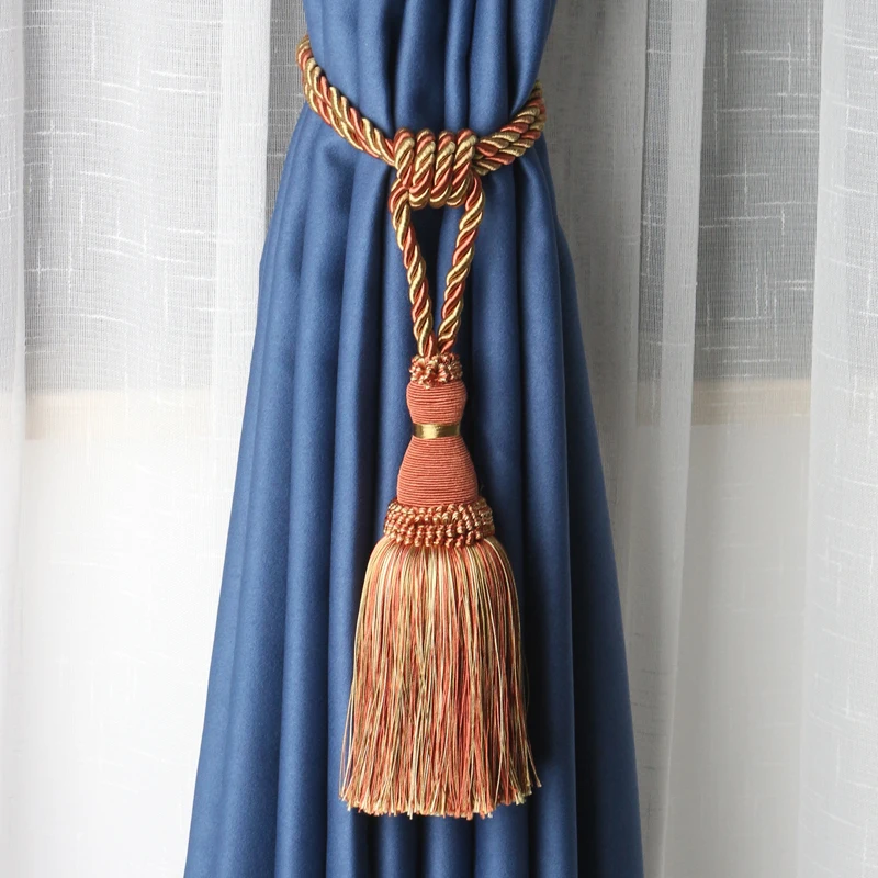 1Pc Polyester Tassel Curtain Tieback Handmade Hanging Ball Tassels Fringe Curtains Holder Buckle Rope Decor Room Accessories