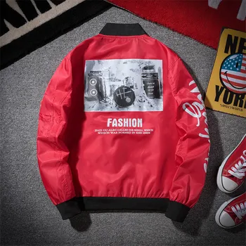 

Streetwear Men Autumn 2020 Fashion Bomber Jacket Mens Stand collar Zipper Male Jacket Casual Outerwear Baseball Windbreaker coat