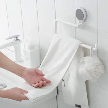 

Kitchen Paper Roll Holder Bathroom Storage Rack Practical Seamless Towel Shelf Creative Lazy Rag Towel Rack Plastic Wrap Hanger