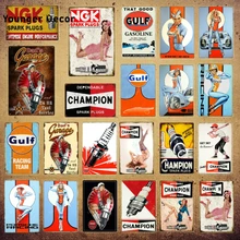 Что хороший залив Бензин свечи зажигания NGK винтажный Декор двигатель масло Металл оловянные знаки гоночный плакат с командой стены гаража табличка YI-153