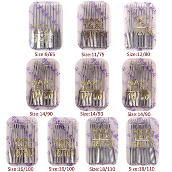 

50 pcs/Set Silver Sewing Machine Needles Assorted Home Sewing Machine Needles 75/11 80/12 90/14 100/16 110/18