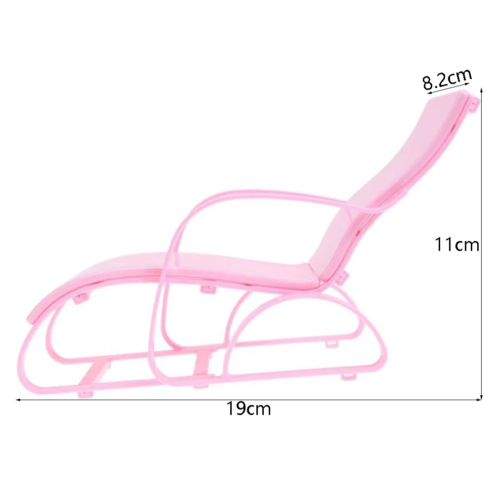 Mini 1:6 Scale Playing House Garden Bench Doll Beach Chair Foldable Deckchair Dollhouse Furniture Toy Accessories Gifts 6