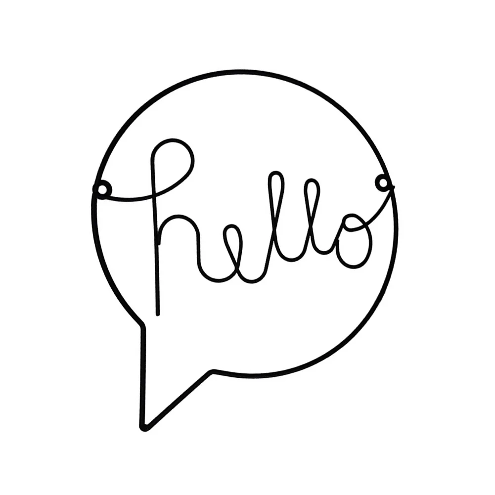 Черный Ремесло Украшение стены дома Hello Letters железное искусство Прихожая подарок скандинавский фон дверь окно спальня Фреска Добро Пожаловать Знак подвесной - Цвет: Черный