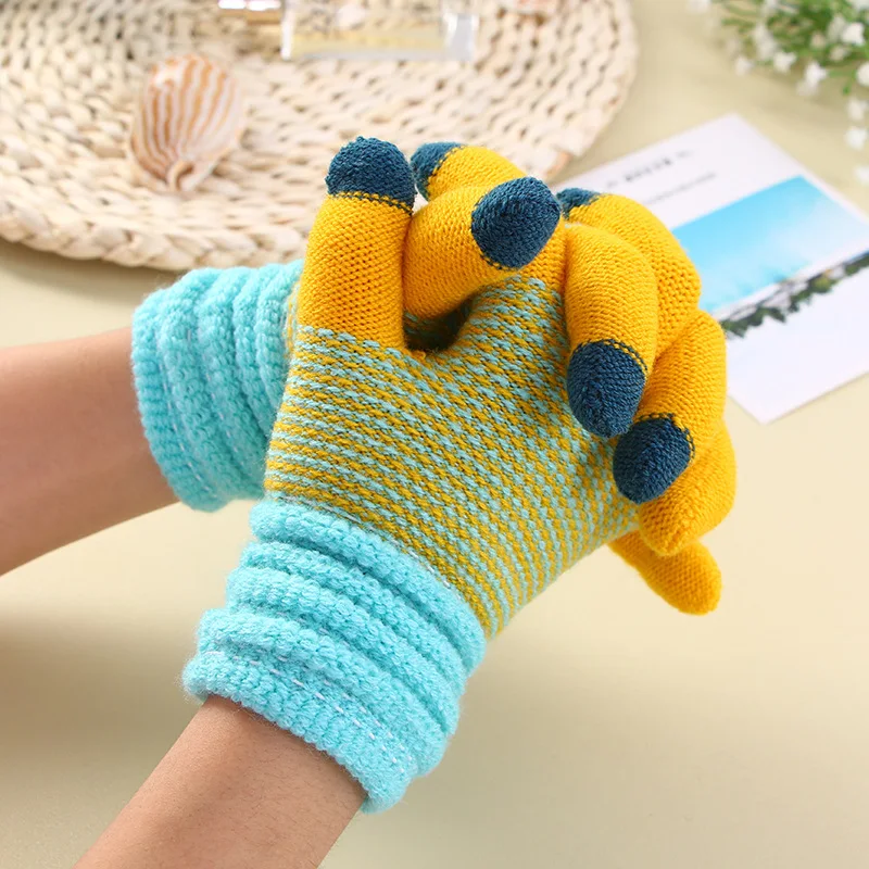 Women's Cashmere Knitted Winter Gloves Touch Screen Skiing