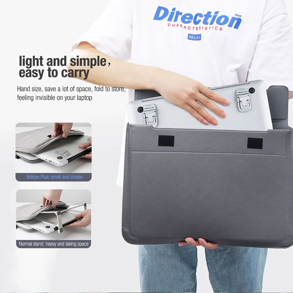 wall phone holder Đối với giá đỡ máy tính xách tay Giá đỡ máy tính xách tay NILLKIN Bolster Plus 1 cặp góc có thể điều chỉnh Hợp kim nhôm chống trượt Giá đỡ máy tính xách tay silicon chống trượt phone stand holder