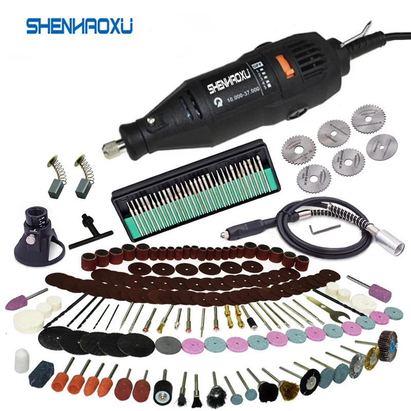110V ~ 230V Casa Fai Da Te Mini Trapano Elettrico Incisore Grinder Dremel Rotary Tool Con 192Pcs Accessori Di Perforazione Macchina Strumento Di Poter