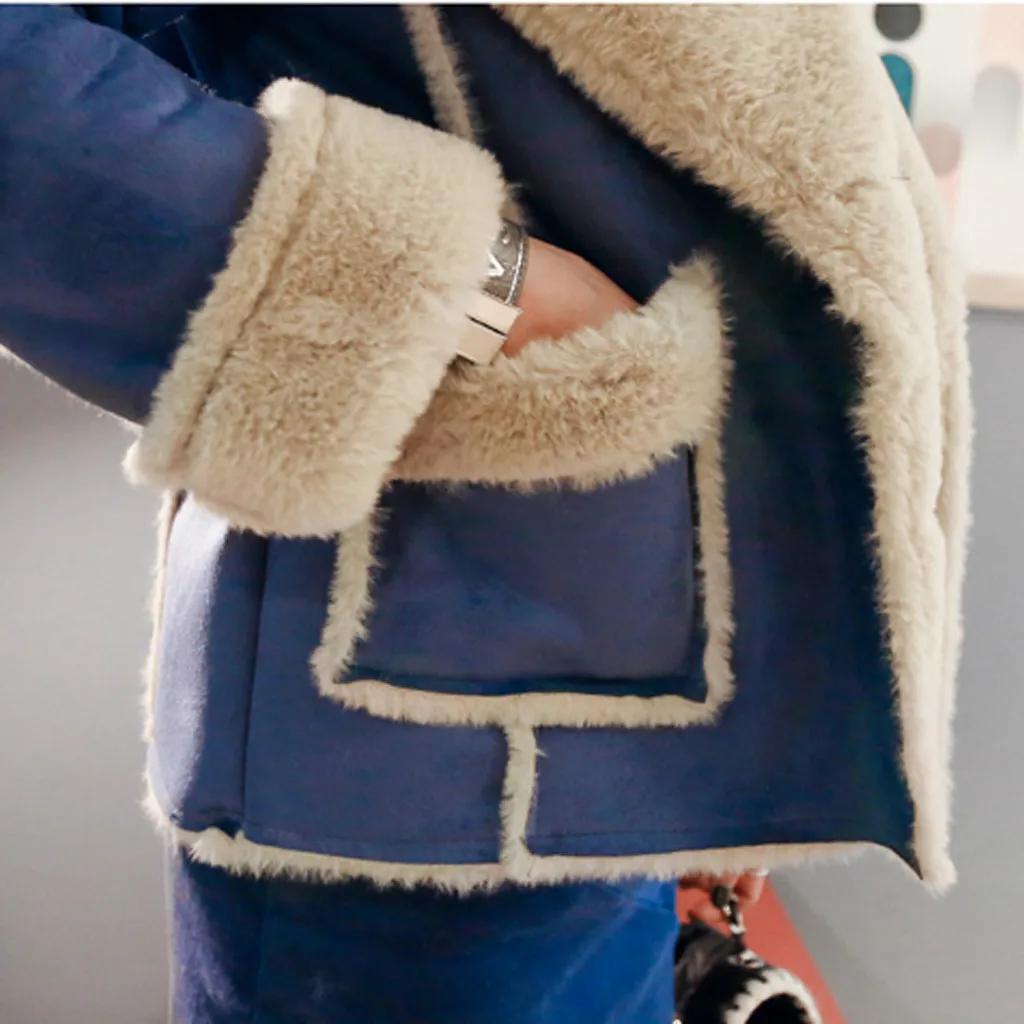 Patchwork Wool Women Coat Winter Thicken Warm Patchwork Hooded Pocket Coat Jacket Trench Outwear Overcoat пальто женское
